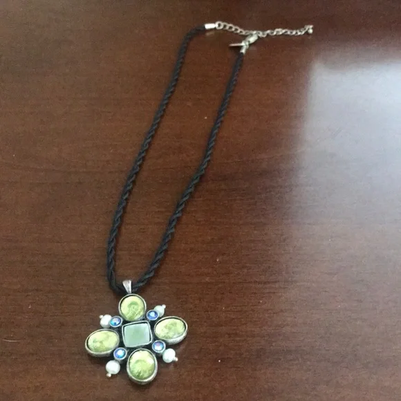 Lia Sophia pendant on black fabric cord - Picture 3 of 12